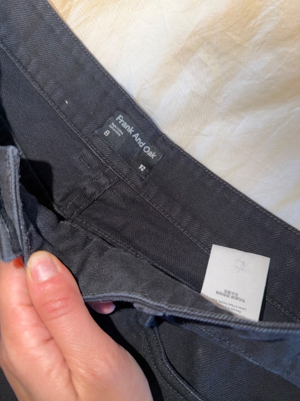 Frank And Oak Black Wide Leg Jeans – Size 8 - Picture 11 of 13